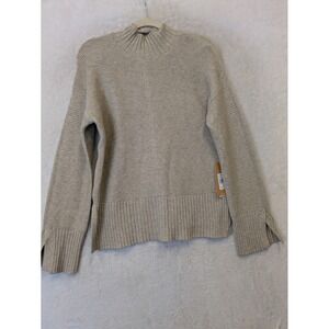 Cyrus Women's Size XS Mock Neck Ribbed Sweater Kitten Heather Beige NWT